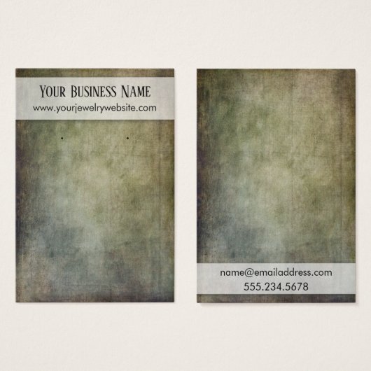 Rustikale Green Yellow Earring Holder Display Card (Vorne & Hinten)