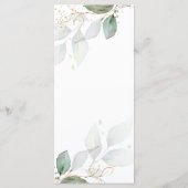 Rustikale Greenerity Gold Blätter Wedding Menu Programm (Rückseite)