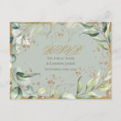 Rustikale Greenery Gold Calligraphy UAWG Wedding Postkarte (Vorderseite)