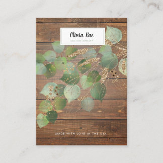 Rustikale Greenery Gold Leaf Juwelier Display Card Visitenkarte