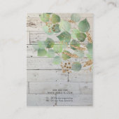 Rustikale Greenery Gold Leaf Juwelier Display Card Visitenkarte (Rückseite)