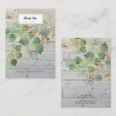 Rustikale Greenery Gold Leaf Juwelier Display Card Visitenkarte (Vorne/Hinten)