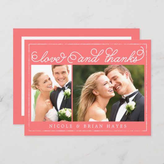 Rustikale Grenze danke Karte - bearbeitbare Farbe (Vorne/Hinten)