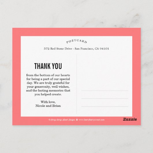 Rustikale Grenze danke Karte - bearbeitbare Farbe (Rückseite)