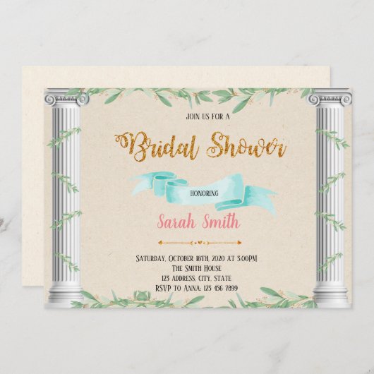 Rustikale griechische Thema-Party Einladung