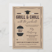 Rustikale Grill & Chill Abschluss BBQ-Party Einladung (Vorderseite)