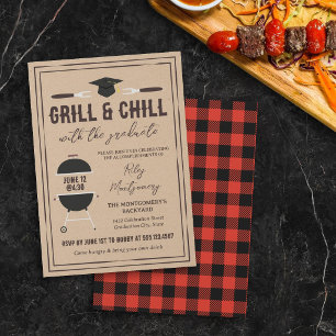 Rustikale Grill & Chill Abschluss BBQ-Party Einladung