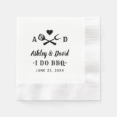 Rustikale Grill-Monogramm-I-Do-BBQ-Hochzeit Serviette (Vorderseite)