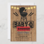 Rustikale GRILLEN-Baby Grill Babydusche Einladung (Vorderseite)