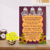 Rustikale GRILLEN Card Bauernhof - Holzbraten Picn Einladung