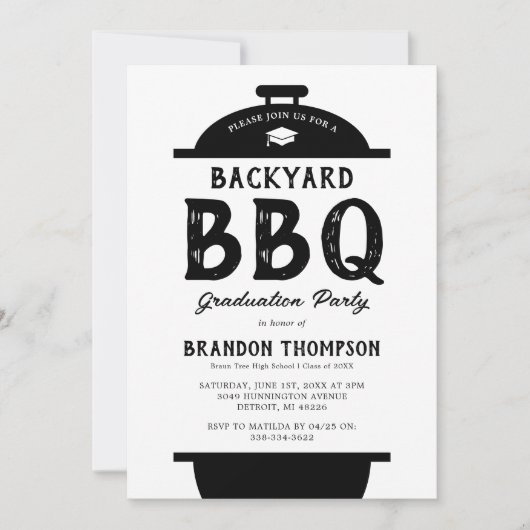 Rustikale GRILLEN Einladung (Vorderseite)