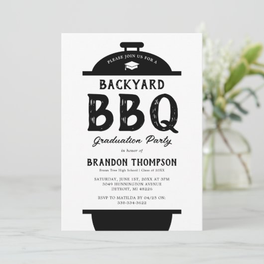 Rustikale GRILLEN Einladung (Stehend Vorderseite)