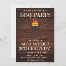 Rustikale Grillen-Einladungen zum 30. Geburtstag Einladung