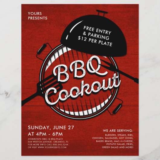 Rustikale GRILLEN Grill Cookout Event Flyer (Vorne)