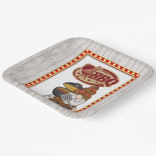 Rustikale GRILLEN Pappteller (Gewinkelt)