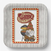 Rustikale GRILLEN Pappteller (Vorderseite)