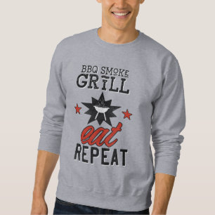 Rustikale GRILLEN Smoke Grill EAT REPEAT Sweatshirt