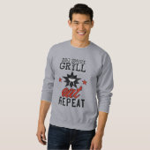 Rustikale GRILLEN Smoke Grill EAT REPEAT Sweatshirt (Vorne ganz)