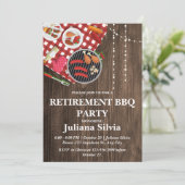 Rustikale GRILLEN über das Party Einladung (Stehend Vorderseite)