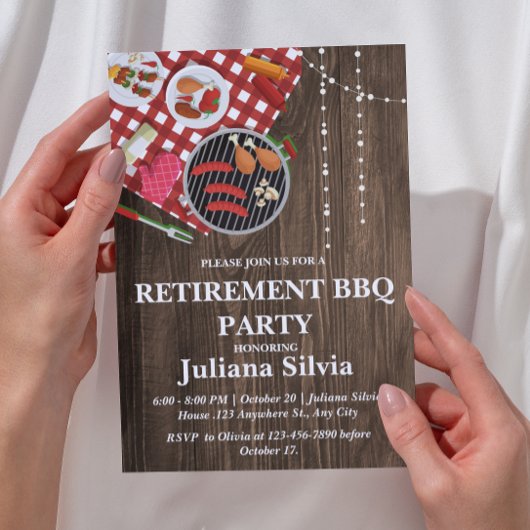 Rustikale GRILLEN über das Party Einladung