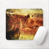 Rustikale Grizzlybär-Kunst-Mausunterlage Mousepad (Mit Mouse)
