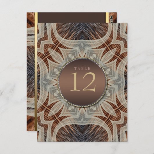 Rustikale Grooves Hochzeitsmenü und Tischnummer (Vorne/Hinten)