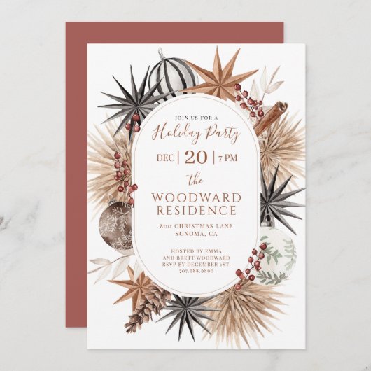 Rustikale Große Feier Einladung (Vorne/Hinten)