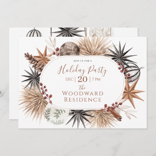 Rustikale Große Feier Einladung (Vorne/Hinten)