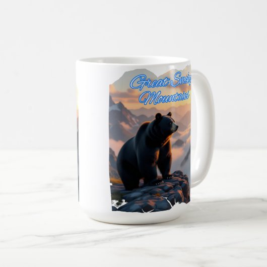 Rustikale Große Smoky-Berge Schwarzer Bär Kaffeetasse (VorderseiteRechts)