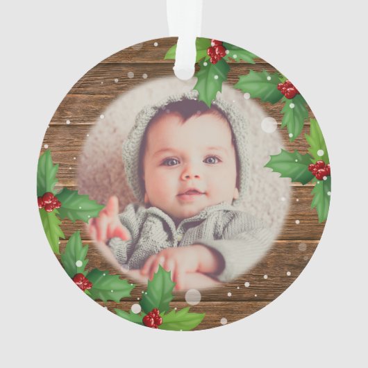 Rustikale Großeltern Erstes Weihnachtsfest Foto Ornament (Rückseite)