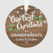 Rustikale Großeltern Erstes Weihnachtsfest Foto Ornament (Vorderseite)