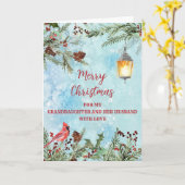 Rustikale Großtochter und Ehemann frohe Weihnachte Karte (Gelbe Blume)