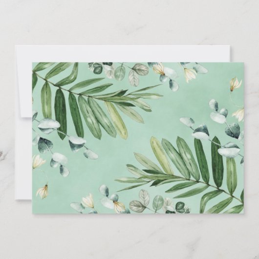 Rustikale Grotte Botanischer Wald Hochzeit Einladung (Rückseite)