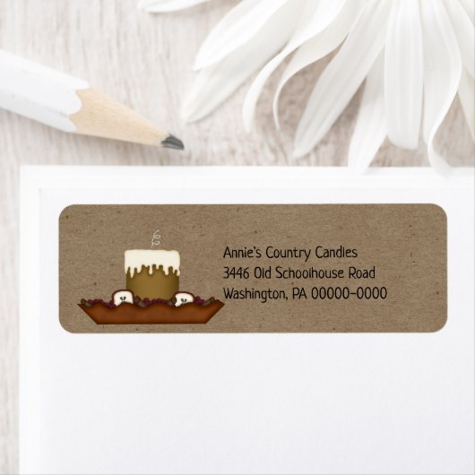 Rustikale Grubby Primitive Candle Rücksendeadresse (Insitu)