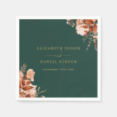 Rustikale, grün-goldene Hochzeit Serviette (Vorderseite)