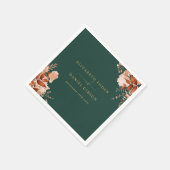 Rustikale, grün-goldene Hochzeit Serviette (Ecke)
