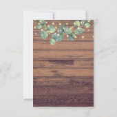 Rustikale Grün-Lichter Hochzeit Speichern Sie die Mitteilungskarte (Rückseite)