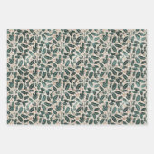 Rustikale Grün- und Tan-Weihnachtsmuster Geschenkpapier Set (Vorderseite 2)