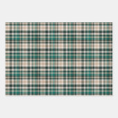 Rustikale Grün- und Tan-Weihnachtsmuster Geschenkpapier Set (Vorderseite)