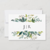 Rustikale Grünanlage Bouquet Save the Date (Rückseite)