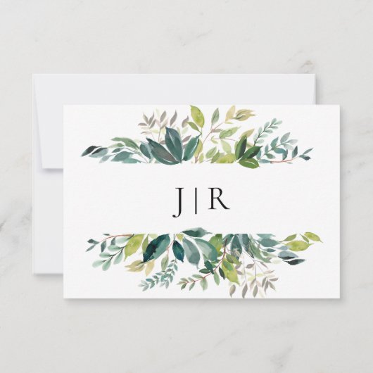 Rustikale Grünanlage Bouquet Save the Date (Rückseite)