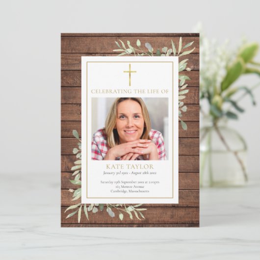 Rustikale Grünanlage Christlicher Bestattungsauftr Programm (Stehend Vorderseite)