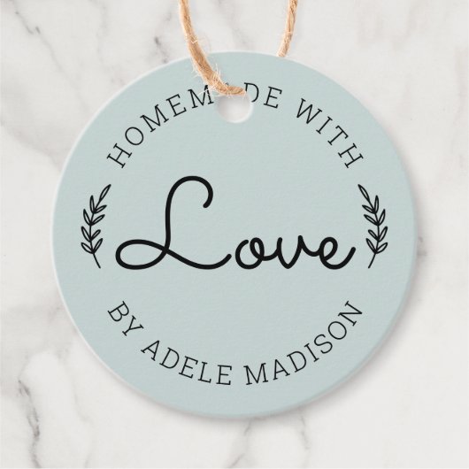 Rustikale Grünanlage handgefertigt mit Liebe Geschenkanhänger (Vorderseite)