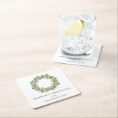 Rustikale Grünanlage Pine Wreath Business Holiday Rechteckiger Pappuntersetzer (Vor Ort)