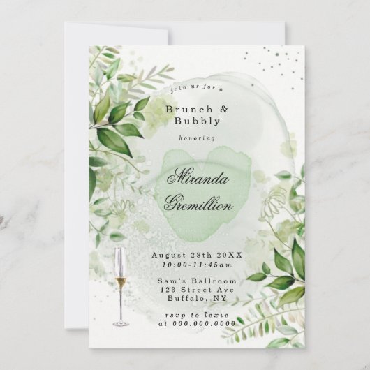 Rustikale Grünanlagen Weinberg Brunch & Bubbly Inv Einladung (Vorderseite)