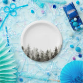 Rustikale Grünbäume Pappteller (Party)