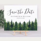 Rustikale Grünbäume Save the Date Postkarte