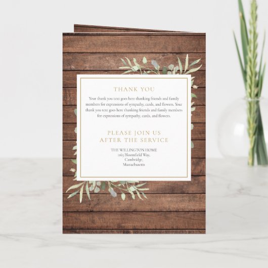 Rustikale Grünbeerdigung geklappt Programm (Rückseite)