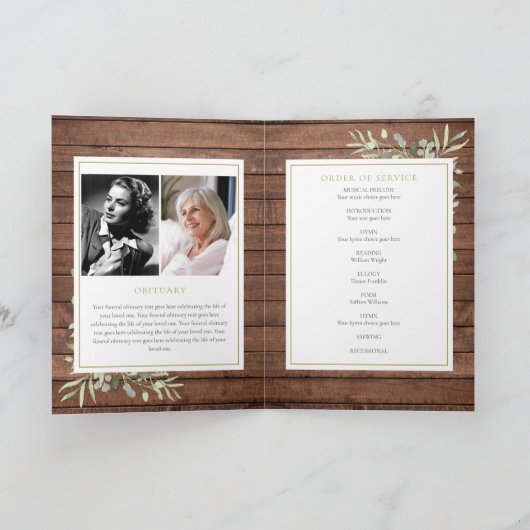 Rustikale Grünbeerdigung geklappt Programm (Innenseite)