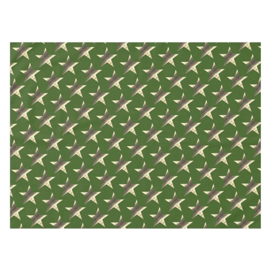 Rustikale Grünbraune Sterne Muster Weihnachten Tischdecke (Vorderseite (Horizontal))